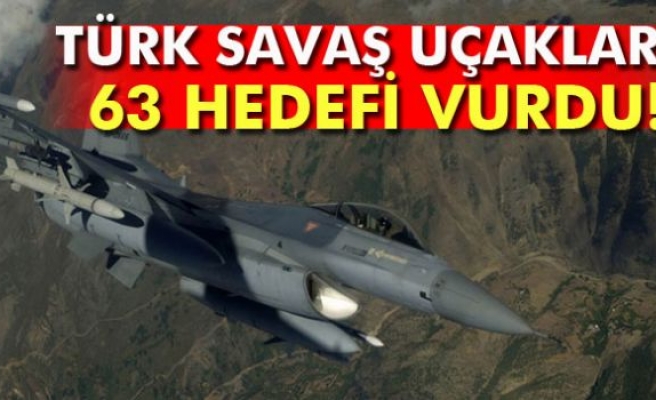 TSK 63 hedefe 224 atım yaptı