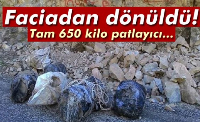 Tunceli'de 650 kilo patlayıcı ele geçirildi