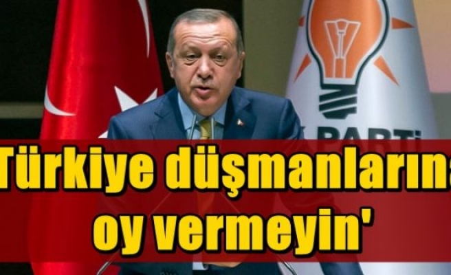 'Türkiye düşmanlarına oy vermeyin'