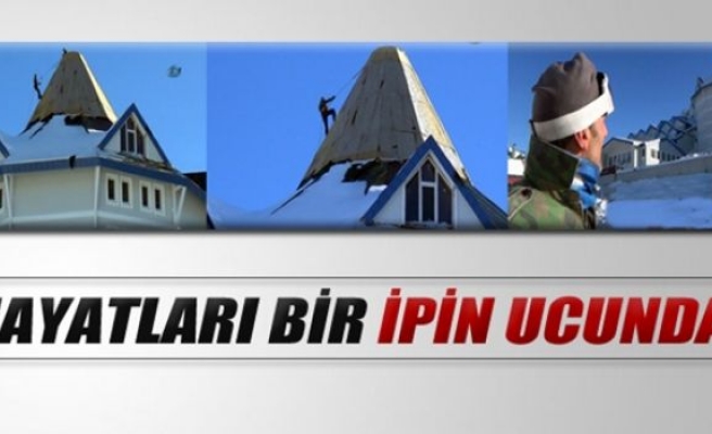 Uludağ’ın zirvesinde canları bir ipin ucunda