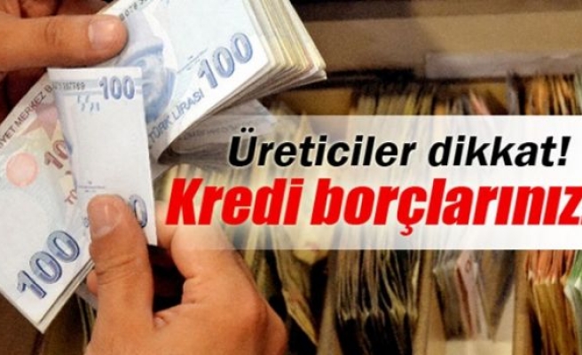 Üreticilerin kredi borçları ertelendi