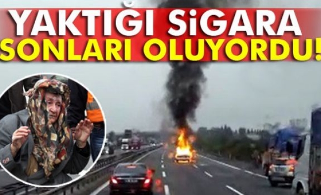 Yaktığı sigara sonları oluyordu