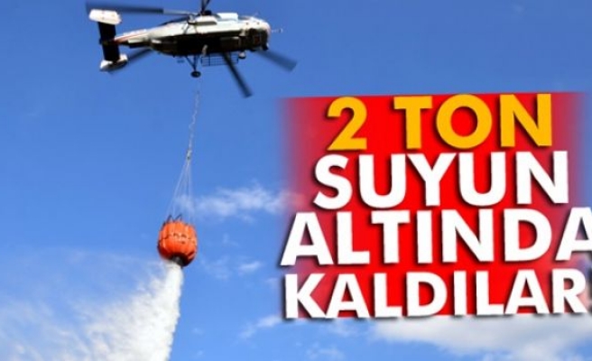 Yangın söndürme helikopteri hedefi şaşırınca...