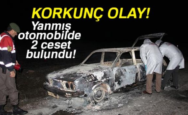 YANMIŞ OTOMOBİLDE 2 CESET BULUNDU!