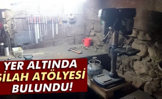 Yer altında silah atölyesi bulundu