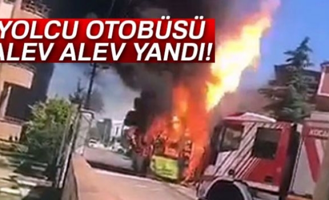 Yolcu otobüsü yandı!