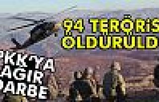 1 haftada 94 PKK’lı öldürüldü