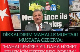 DİKKALDIRIM MUHTARI MUSTAFA ÖZDERYA:"MAHALLEMİZE...