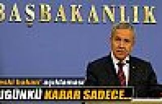 Arınç: 'Bugünkü karar sadece...'