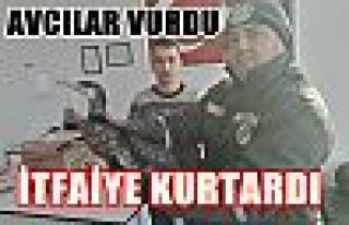 Avcılar vurdu, itfaiye kurtardı