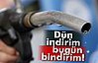 Benzine dün indirim, bugün zam