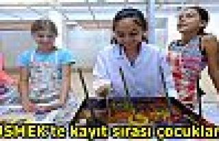 BUSMEK'te kayıt sırası çocuklarda