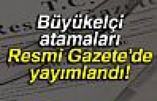 BÜYÜKELÇİ ATAMALARI RESMİ GAZETEDE YAYIMLANDI!