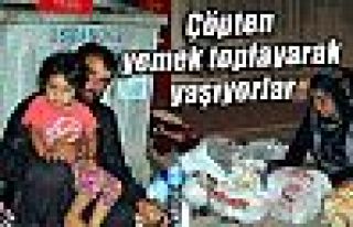 Çöpten yemek toplayarak yaşıyorlar