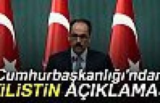 CUMHURBAŞKANLIĞI'NDAN FİLİSTİN AÇIKLAMASI!