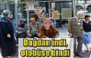  Dağdan indi, otobüse bindi