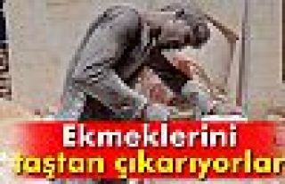 Ekmeklerini taştan çıkarıyorlar