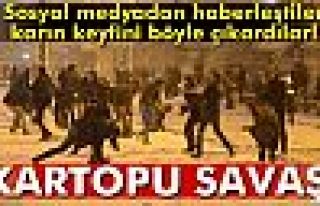 Eskişehir'de kar topu savaşı