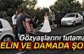 Gelin ve damada kaza şoku