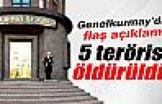 Genelkurmay: '5 terörist öldürüldü'