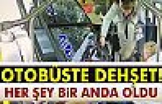 Kamyonet otobüsün içine girdi!