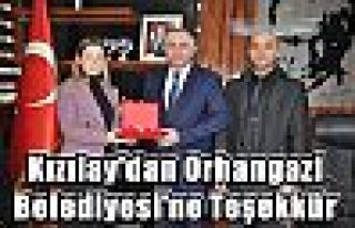 Kızılay'dan Orhangazi Belediyesi'ne Teşekkür