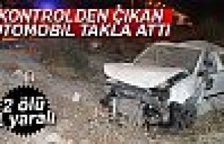 KONTROLDENÇIKAN OTOMOBİL TAKLA ATTI!