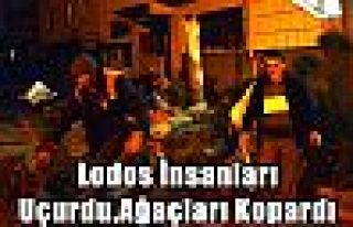 Lodos İnsanları Uçurdu,Ağaçları Kopardı