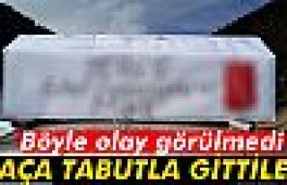 Maça tabutla gittiler