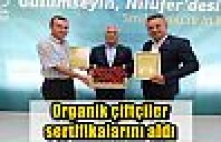  Organik çiftçiler sertifikalarını aldı