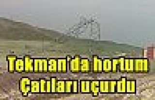 Tekman’da hortum çatıları uçurdu