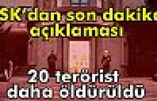 TSK: 20 terörist öldürüldü