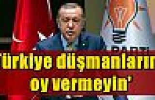 'Türkiye düşmanlarına oy vermeyin'