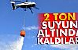 Yangın söndürme helikopteri hedefi şaşırınca...