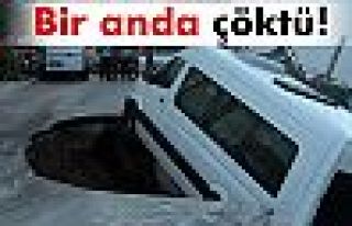 Yer yarıldı içine girdi!