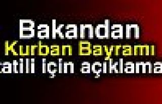  Zeybekçi'den Bayram tatili açıklaması